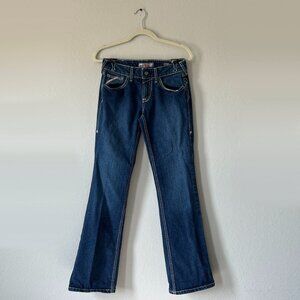 ARIAT - Women's Mid Rise Boot Cut Jeans Size 25 R Dark / Medium Wash